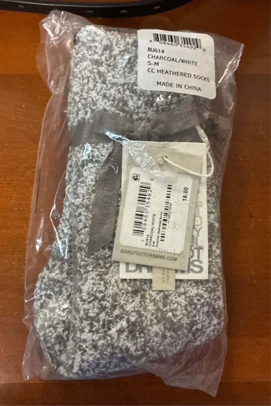 Women’s small medium barefoot dreams heathered socks gray charcoal white